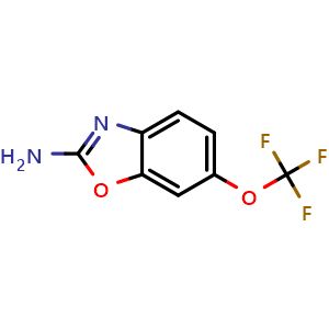 Chemical structure of 2-Amino-6-(trifluoromethoxy)benzoxazole , CAS 1434315-04-4, AChemBlock V150445