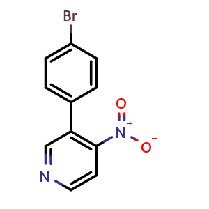 Chemical structure of 3-(4-Bromophenyl)-4-nitropyridine , CAS 1415379-81-5, AChemBlock V150458