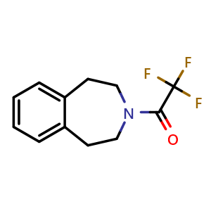 Chemical structure of 1-(4,5-Dihydro-1H-benzo[d]azepin-3(2H)-yl)-2,2,2-trifluoroethanone , CAS 158726-30-8, AChemBlock V150477