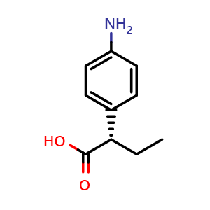 Chemical structure of (S)-2-(4-Aminophenyl)butanoic Acid , CAS 1159497-16-1, AChemBlock V150480