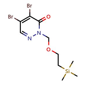 Chemical structure of 4,5-Dibromo-2-[[2-(trimethylsilyl)ethoxy]methyl]pyridazin-3(2H)-one , CAS 2379390-62-0, AChemBlock V150483