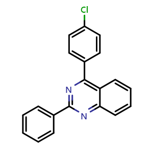 Chemical structure of 4-(4-Chlorophenyl)-2-phenylquinazoline , CAS 99682-89-0, AChemBlock V150492