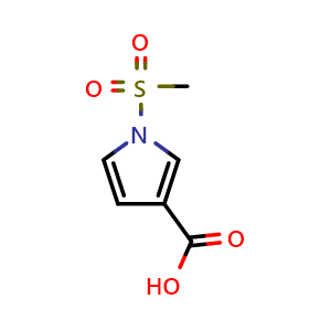 Chemical structure of 1-(Methylsulfonyl)pyrrole-3-carboxylic Acid , CAS 1521806-48-3, AChemBlock V150498