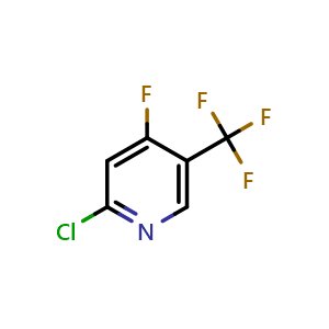 Chemical structure of 2-Chloro-4-fluoro-5-(trifluoromethyl)pyridine , CAS 1227511-50-3, AChemBlock V150508