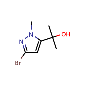 Chemical structure of 2-(3-Bromo-1-methyl-5-pyrazolyl)-2-propanol , CAS 1629891-52-6, AChemBlock V150511