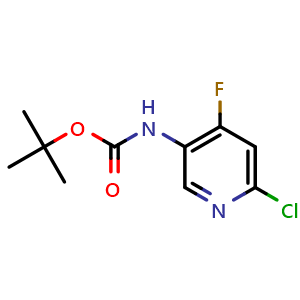Chemical structure of N-Boc-6-chloro-4-fluoropyridin-3-amine , CAS 915307-78-7, AChemBlock V150527