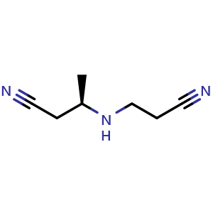 Chemical structure of (R)-3-[(2-Cyanoethyl)amino]butanenitrile , AChemBlock V150534