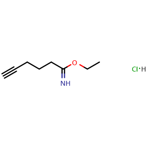 Chemical structure of Ethyl 5-Hexynimidate Hydrochloride , CAS 88499-79-0, AChemBlock V150540