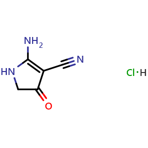 Chemical structure of 2-Amino-4-oxo-4,5-dihydropyrrole-3-carbonitrile Hydrochloride , AChemBlock V150547