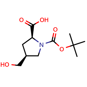 Chemical structure of (4S)-1-Boc-4-(hydroxymethyl)-L-proline , CAS 1643468-66-9, AChemBlock V150551