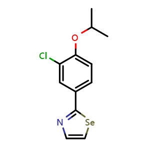 Chemical structure of 2-(3-Chloro-4-isopropoxyphenyl)-1,3-selenazole , AChemBlock V150552