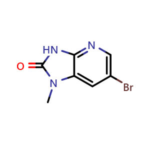 Chemical structure of 6-Bromo-1-methyl-1H-imidazo[4,5-b]pyridin-2(3H)-one , CAS 1289190-03-9, AChemBlock V150565