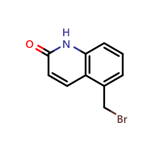 Chemical structure of 5-(Bromomethyl)quinolin-2(1H)-one , CAS 103702-28-9, AChemBlock V150571