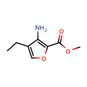 Chemical structure of Methyl 3-Amino-4-ethylfuran-2-carboxylate , AChemBlock V150581