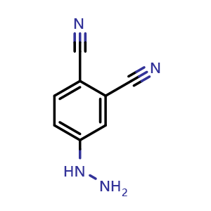 Chemical structure of 4-Hydrazinophthalonitrile , CAS 1242238-87-4, AChemBlock V150600