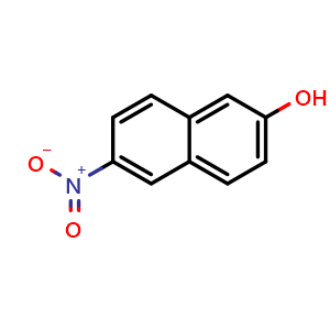 Chemical structure of 6-Nitronaphthalen-2-ol , CAS 38397-07-8, AChemBlock V150608