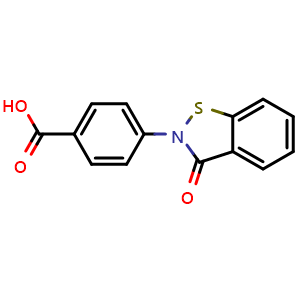 Chemical structure of 4-(3-Oxobenzoisothiazol-2(3H)-yl)benzoic Acid , CAS 78471-84-8, AChemBlock V150635
