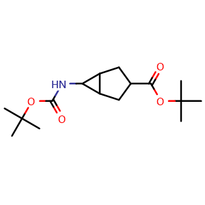 Chemical structure of N,3-Di-Boc-bicyclo[3.1.0]hexan-6-amine , AChemBlock V150640