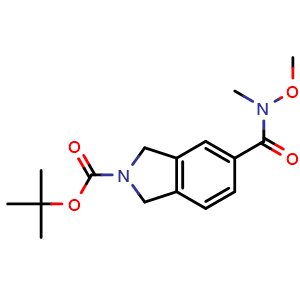 Chemical structure of 2-Boc-N-methoxy-N-methylisoindoline-5-carboxamide , AChemBlock V150643