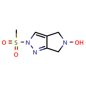 Chemical structure of 2-(Methylsulfonyl)-4,6-dihydropyrrolo[3,4-c]pyrazol-5(2H)-ol , AChemBlock V150647
