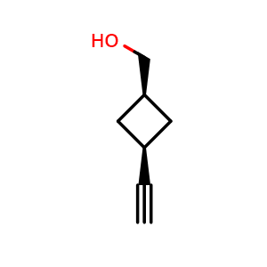 Chemical structure of (cis-3-Ethynylcyclobutyl)methanol , CAS 163634-20-6, AChemBlock V150651