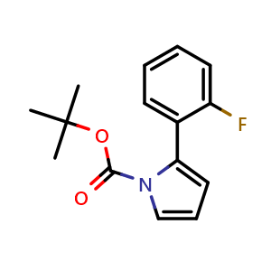 Chemical structure of 1-Boc-2-(2-fluorophenyl)pyrrole , CAS 2386833-58-3, AChemBlock V150663
