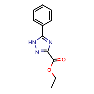 Chemical structure of Ethyl 5-Phenyl-1H-1,2,4-triazole-3-carboxylate , CAS 31197-17-8, AChemBlock V150665
