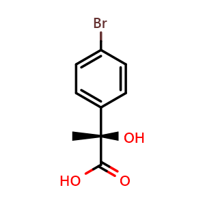 Chemical structure of (S)-2-(4-Bromophenyl)-2-hydroxypropanoic Acid , CAS 1161833-84-6, AChemBlock V150676