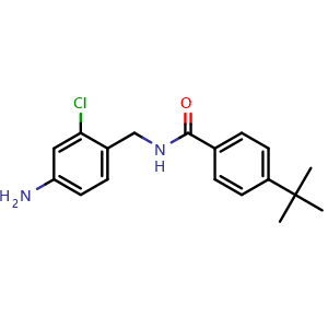 Chemical structure of N-(4-Amino-2-chlorobenzyl)-4-(tert-butyl)benzamide , CAS 2129523-22-2, AChemBlock V150677