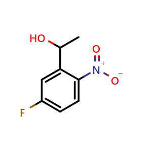 Chemical structure of 1-(5-Fluoro-2-nitrophenyl)ethanol , CAS 872422-83-8, AChemBlock V150681