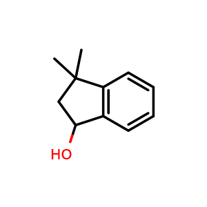 Chemical structure of 3,3-Dimethylindan-1-ol , CAS 38393-92-9, AChemBlock V150682