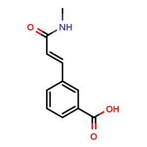 Chemical structure of (E)-3-[3-(Methylamino)-3-oxo-1-propenyl]benzoic Acid , CAS 2845132-46-7, AChemBlock V150697