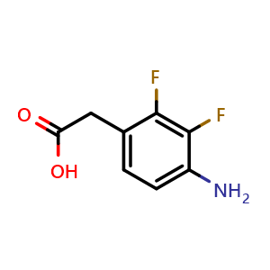 Chemical structure of 4-Amino-2,3-difluorophenylacetic Acid , CAS 835912-66-8, AChemBlock V150701