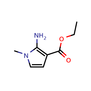 Chemical structure of Ethyl 2-Amino-1-methylpyrrole-3-carboxylate , CAS 108290-89-7, AChemBlock V150732