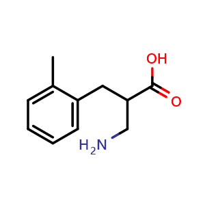 Chemical structure of 3-Amino-2-(2-methylbenzyl)propanoic acid , CAS 910443-76-4, AChemBlock V150749
