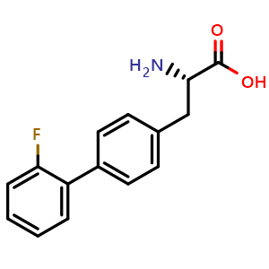 Chemical structure of 4-(2-Fluorophenyl)-L-phenylalanine , CAS 476461-63-9, AChemBlock V150757
