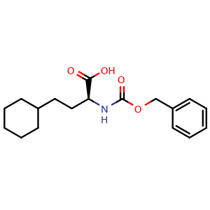 Chemical structure of (S)-2-(Cbz-amino)-4-cyclohexylbutanoic acid , CAS 1226679-81-7, AChemBlock V150762