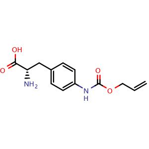 Chemical structure of 4-(Allyloxycarbonylamino)-L-phenylalanine , CAS 299203-52-4, AChemBlock V150763