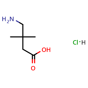 Chemical structure of 4-Amino-3,3-dimethylbutanoic acid hydrochloride , CAS 89584-21-4, AChemBlock V150770
