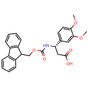 Chemical structure of (S)-3-(Fmoc-amino)-3-(3,4-dimethoxyphenyl)propanoic acid , CAS 501015-37-8, AChemBlock V150771
