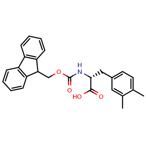 Chemical structure of N-Fmoc-3,4-dimethyl-D-phenylalanine , CAS 1217683-87-8, AChemBlock V150785