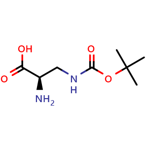 Chemical structure of 3-(Boc-amino)-D-Alanine , CAS 259825-43-9, AChemBlock V150787