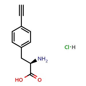 Chemical structure of 4-Ethynyl-D-phenylalanine hydrochloride , CAS 1344438-37-4, AChemBlock V150791