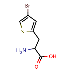 Chemical structure of 2-Amino-3-(4-bromothiophen-2-yl)propanoic acid , CAS 1218521-24-4, AChemBlock V150794
