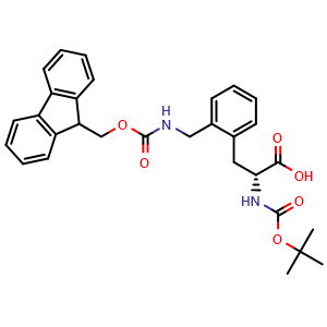 Chemical structure of N-Boc-2-[(Fmoc-amino)methyl]-D-phenylalanine , CAS 1212895-19-6, AChemBlock V150800