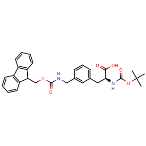 Chemical structure of N-Boc-3-[(Fmoc-amino)methyl]-L-phenylalanine , CAS 959573-13-8, AChemBlock V150802