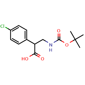 Chemical structure of a-[(Boc-amino)methyl]-4-chlorobenzeneacetic acid , CAS 683218-90-8, AChemBlock V150806