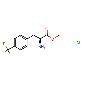 Chemical structure of 4-Trifluoromethyl-L-phenylalanine methyl ester hydrochloride , CAS 123023-03-0, AChemBlock V150811