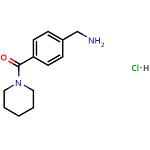 Chemical structure of 1-[4-(Aminomethyl)benzoyl]-piperidine hydrochloride , CAS 292635-34-8, AChemBlock V150813