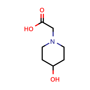 Chemical structure of 4-Hydroxy-1-piperidineacetic acid , CAS 168159-33-9, AChemBlock V150818